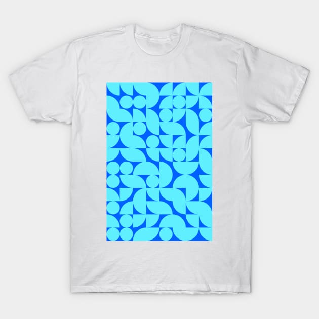 Kids Bluish Geometric Pattern - Shapes #8 T-Shirt by Trendy-Now